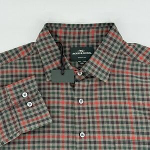 Rodd & Gunn Hillside Sports Fit Graphite Plaid Button-Up Shirt Size 2XL